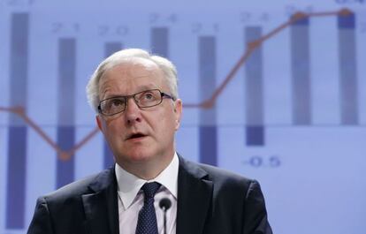 El comisario de Econom&iacute;a, Olli Rehn, en Bruselas.