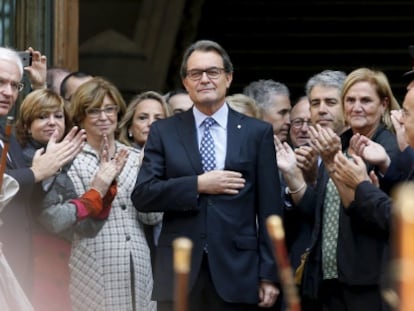 El presidente de Cataluña, Artur Mas, tras sus declaraciones en el Tribunal Supremo de la comuniudad.