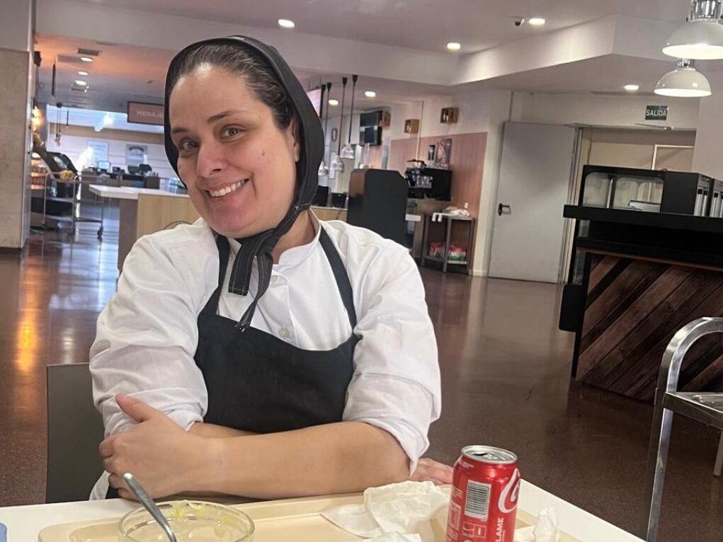 María Eugenia, en el comedor de RTVE, en una foto cedida.
