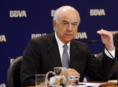 Francisco González, durante la presentación de resultados del BBVA la pasada semana.