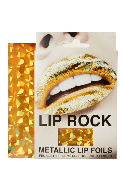 Pues sí, lo puedes conseguir con estos stickers de Lip Rock que imitan al pan de oro. Se pegan sobre los labios para obtener este alucinante efecto. A la venta en ASOS.