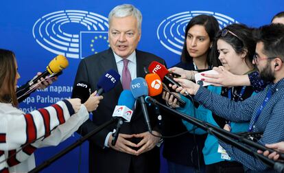 El comisario de Justicia, Didier Reynders, este miércoles en Estrasburgo.