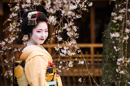 Una geisha, en el barrio de Gion.