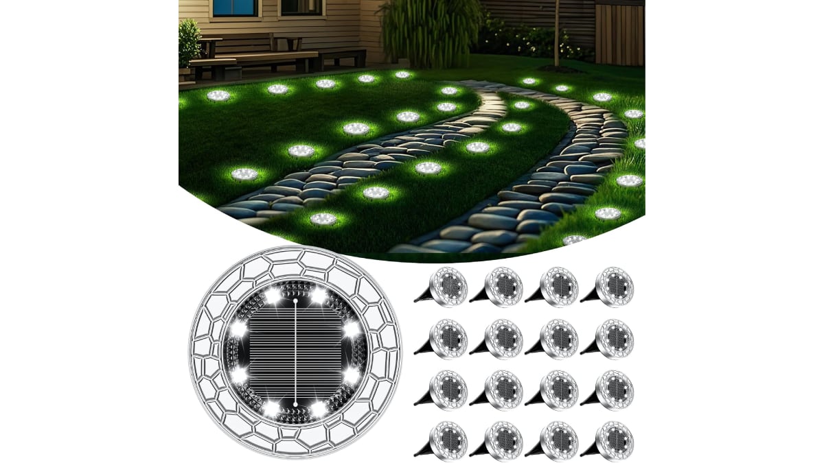 Paquete de 16 luces solares led para el jardín.