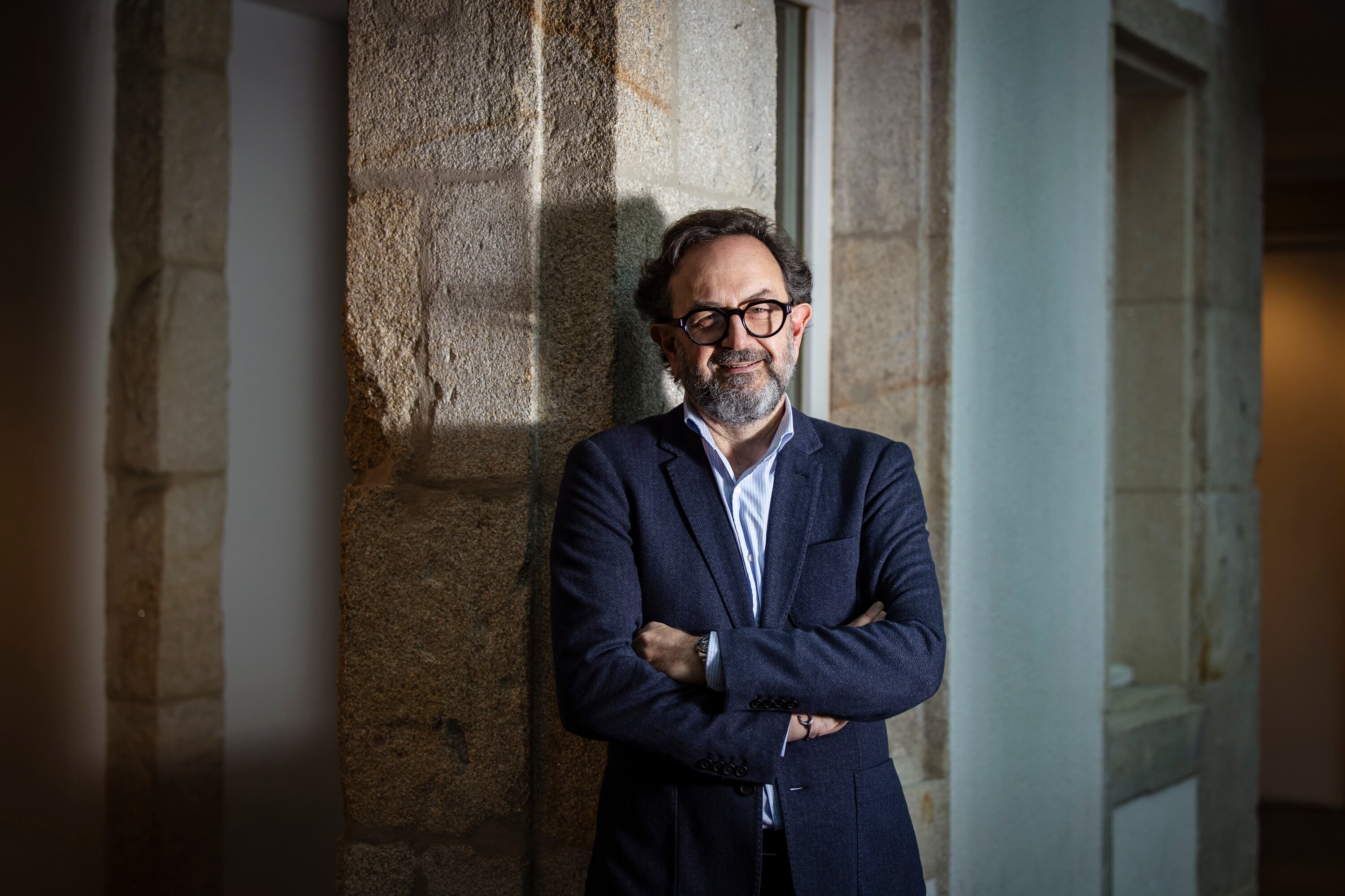 Martín Lázaro posa durante la entrevista en Vigo, el 22 de febrero.