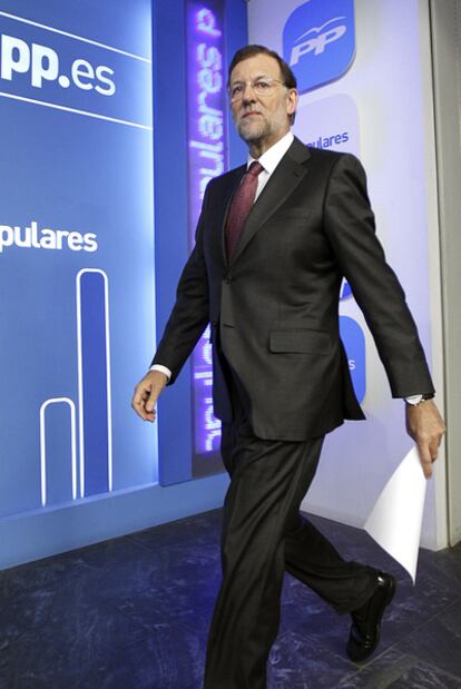 Mariano Rajoy, en una reciente comparecencia ante los medios en la sede nacional del PP.