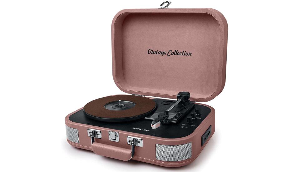 Tocadiscos 'vintage' con conexión Bluetooth y agujas de repuesto.