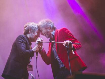 Iván Ferreiro y Xoel López, en agosto pasado en el concierto por los 20 años del Sonorama, en Aranda de Duero.