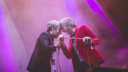 Iván Ferreiro y Xoel López, en agosto pasado en el concierto por los 20 años del Sonorama, en Aranda de Duero.