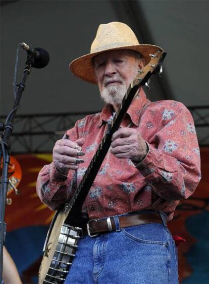 Pete Seeger, en un concierto en Nueva Orleans el 25 de abril.