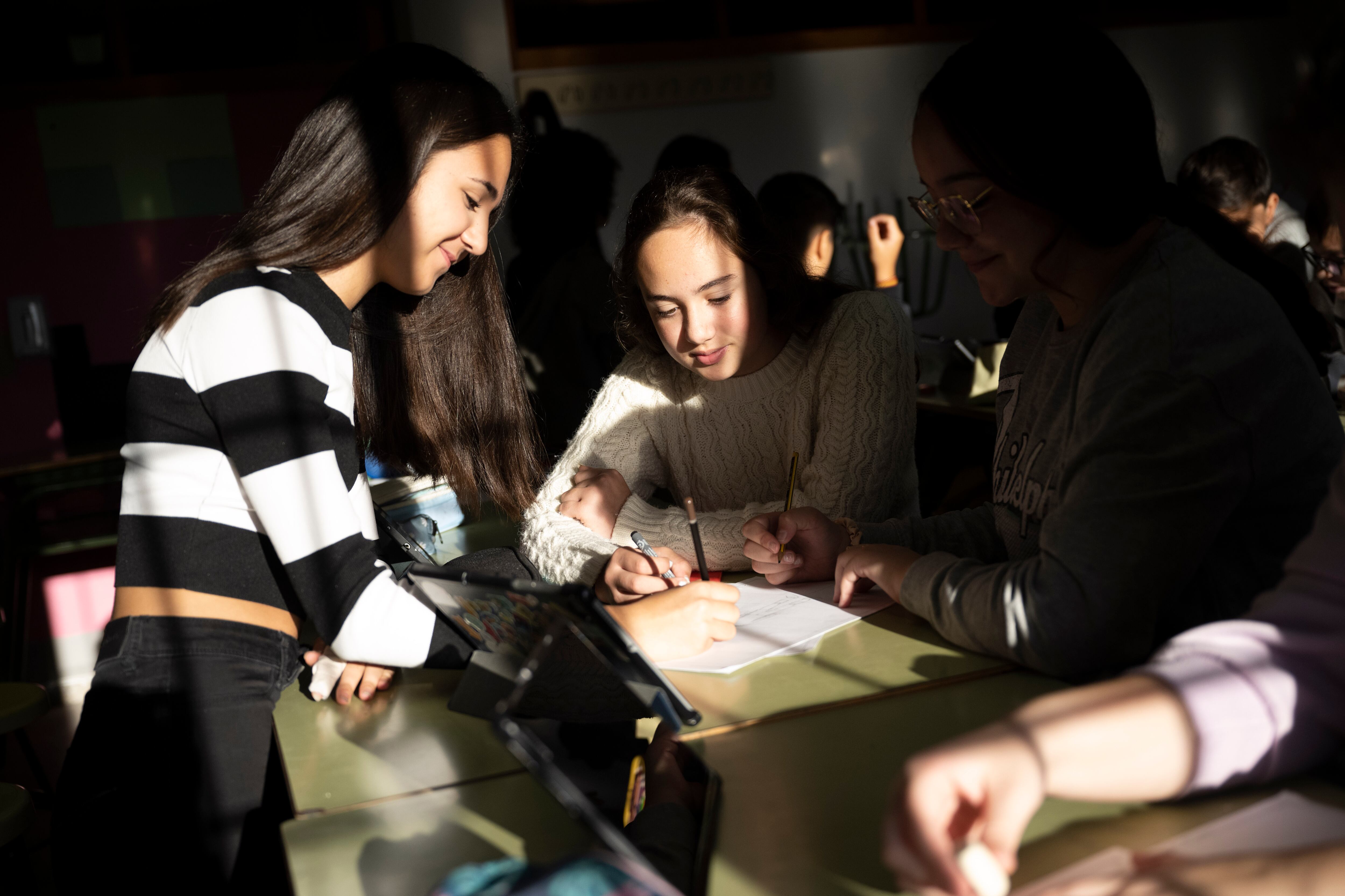 Alumnas de un instituto de Castilla-La Mancha, en octubre.