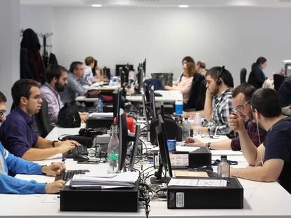 Trabajadores de una empresa tecnológica de Madrid. 