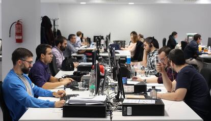 Trabajadores de una empresa tecnológica de Madrid.