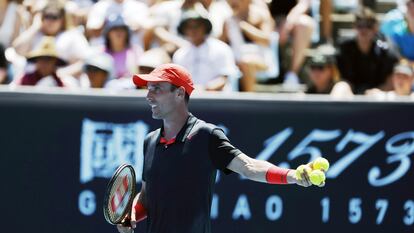 Bautista, durante el partido contra Shelton en Melbourne.