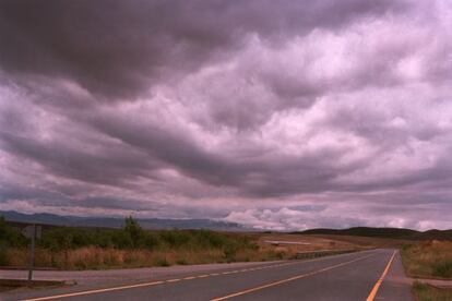 Nubes en un campo de España.