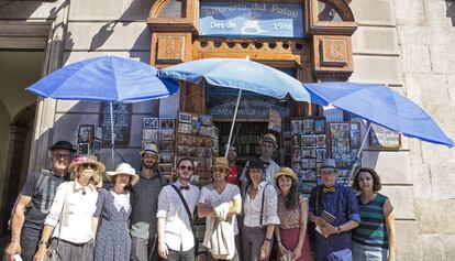 Participantes en el recorrido del Bloomsday.