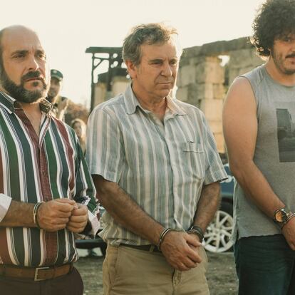 Federico Pérez Rey, Miguel de Lira y Xosé A. Touriñán, en 'Cuñados'.