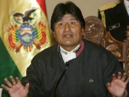 En la imagen un registro del presidente de Bolivia, Evo Morales, quien siempre destaca el crecimiento que han experimentado las reservas internacionales bolivianas desde que asumió la Presidencia en 2006. EFE/Archivo