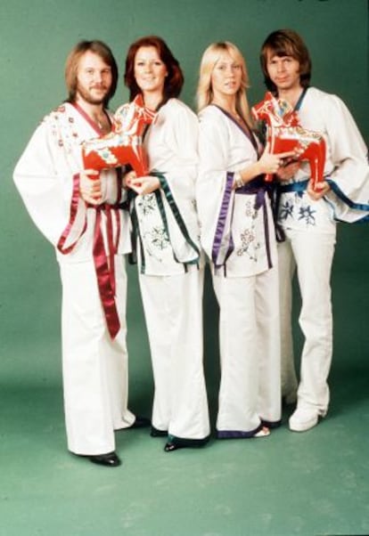 De izquierda a derecha: Benny Andersson, Anni- Frid Lyngstad, Agnetha Fältskog y Björn Ulvaeus.
