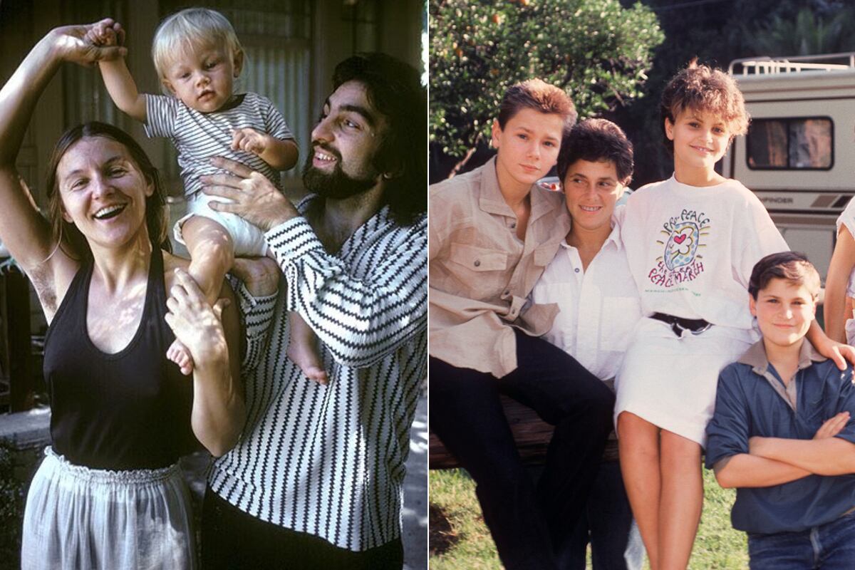 DiCaprio y Joaquin Phoenix (a la derecha de la segunda imagen), con sus respectivas familias.