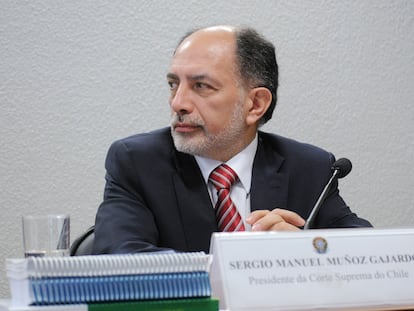 El juez Sergio Muñoz durante un coloquio internacional en el Senado brasileño en noviembre de 2014.
