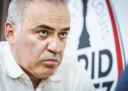 Gari Kaspárov, a mediados de agosto, durante el torneo de partidas rápidas de San Luis (EEUU)