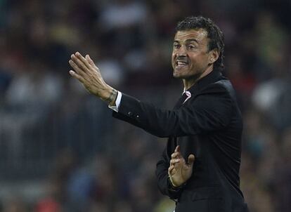 Luis Enrique, durante el partido frente al Eibar. 