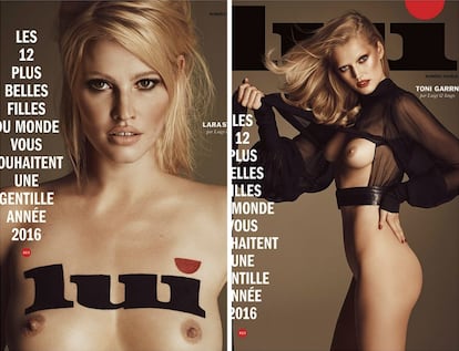 Lara Stone y Toni Garrn posan para el calendario benéfico.