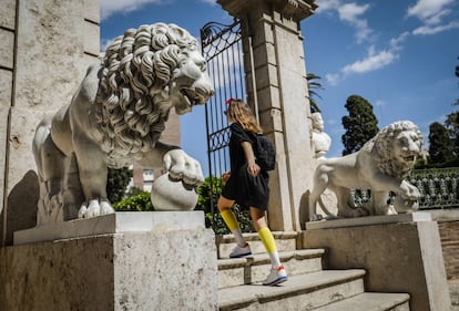 Los leones de José Bellver rechazados por el Congreso, en el Jardín de Monforte de Valencia.