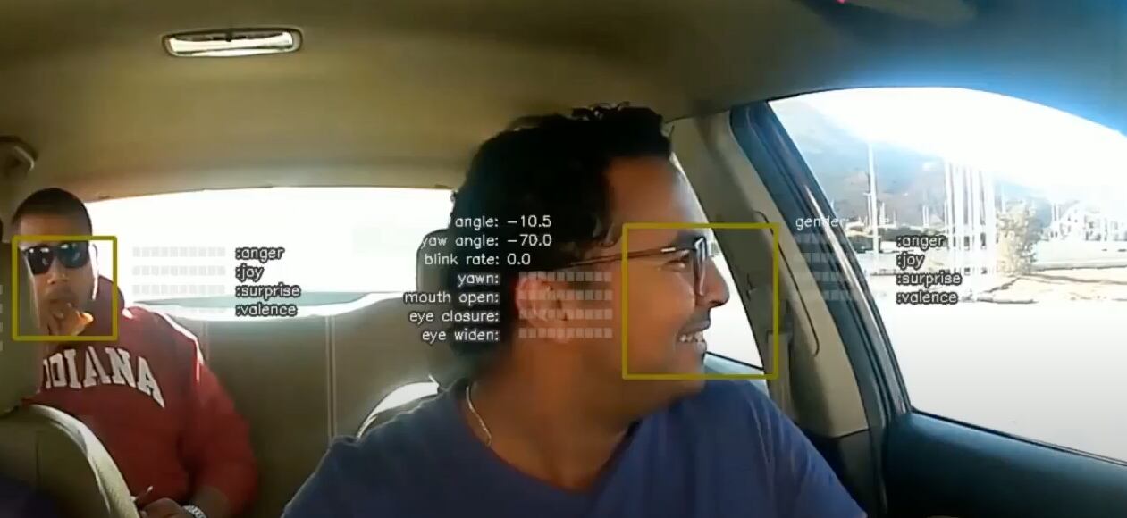Los sistemas de Affectiva analizan todo lo que sucede en el interior del vehículo, incluyendo el rostro de los pasajeros de los asientos traseros.