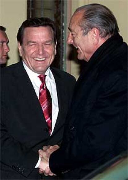 Schröder y Chirac, el pasado miércoles en Berlín.