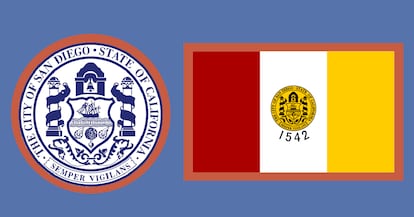 Escudo y bandera de San Diego (Estados Unidos).