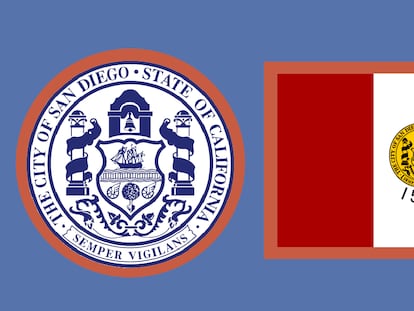 Escudo y bandera de San Diego (Estados Unidos).