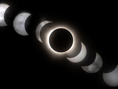 Vista del eclipse total de Sol desde la ciudad de Torreón, Coahuila, México. 8 de abril 2024.