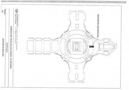 Plano de Patrimonio Nacional donde ubica la tumba de Franco.