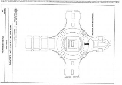 Plano de Patrimonio Nacional donde ubica la tumba de Franco.