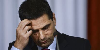 El ministro de Finanzas portugués, Vítor Gaspar, presenta las conclusiones del informe de la troika, hoy.