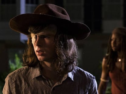 Carl, en el episodio 8 de la octava temporada.