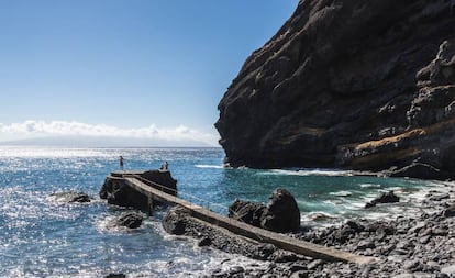 El embarcadero de la playa de Masca, la meta tras cinco kilmetros de descenso.