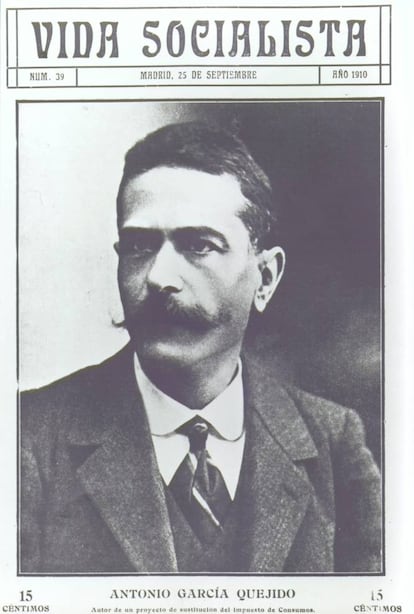 Antonio García Quejido, primer residente de UGT, en la portada número 39 de la revista 'Vida Socialista' de 1910.