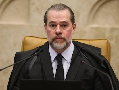 Ministro Dias Toffoli, presidente do Supremo, na sessão desta quinta-feira. 
 