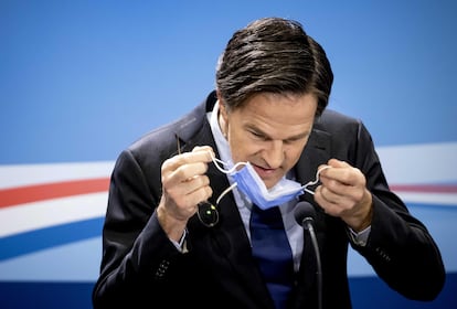 El primer ministro holandés, Mark Rutte, durante una rueda de prensa en La Haya, el 5 de febrero.