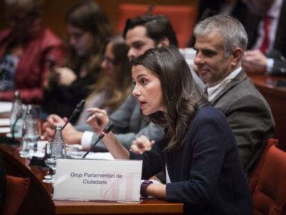 Inés Arrimadas, en su intervención esta mañana.