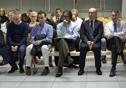 Desde la derecha, los responsables de Emarsa Morenilla, Crespo, Bernácer y Cuesta durante el juicio.
