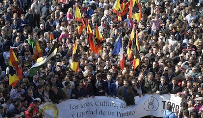 A Sunday march in Valencia to defend bullfighting.