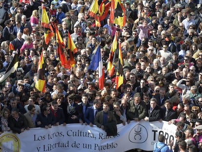 A Sunday march in Valencia to defend bullfighting.