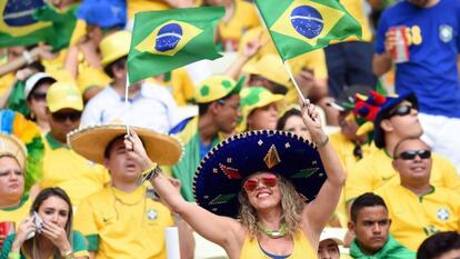 Seguidores de Brasil durante la Copa del Mundo.