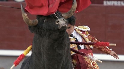 El torero Fernando Cruz en una corrida en Las Ventas. 