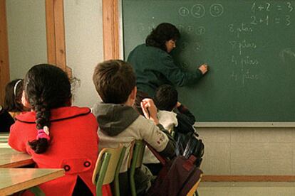 Una clase de matemáticas en un colegio público de Madrid.