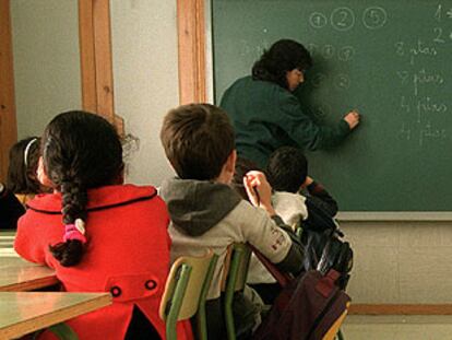 Una clase de matemáticas en un colegio público de Madrid.